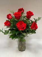 Vase of a Dozen Red Roses